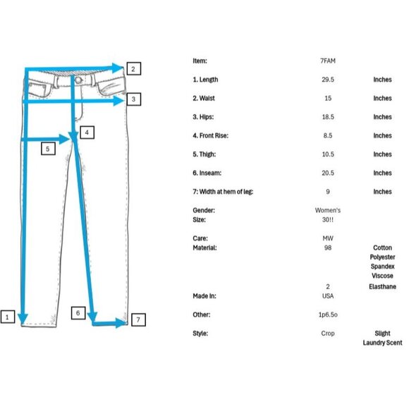 READ 7 For All Mankind 7FAM Dojo Womens Crop Jeans 30 20 Dark Wash Embroidered - Picture 8 of 8